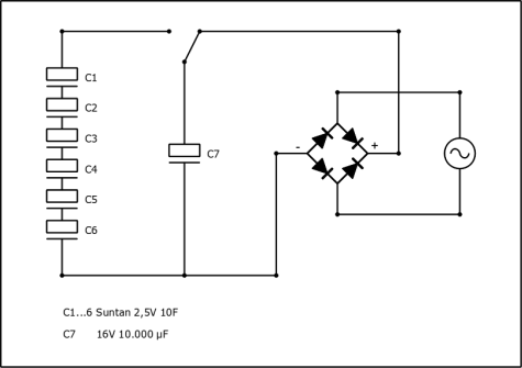 circuito condensatori e switch